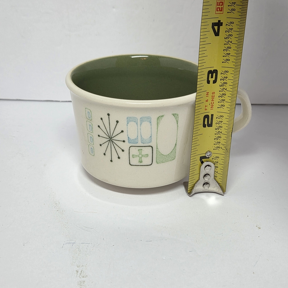 Atomic Starburst Pattern MCM Set Of 4 Coffee Or Tea Cups 1960s - Picture 7 of 8